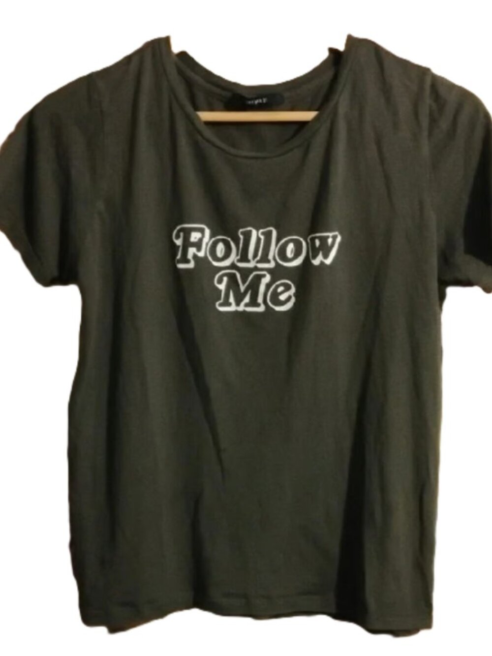Forever 21 Olive Green "Follow Me" T-Shirt